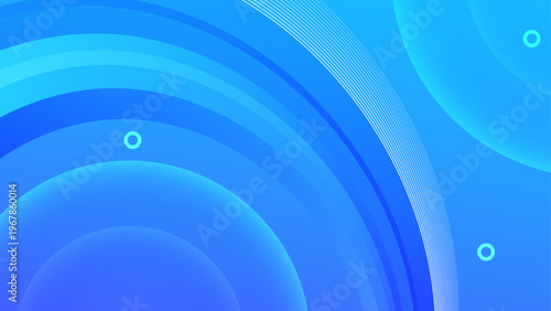 Elegant blue abstract background with flowing curved lines and soft light circles