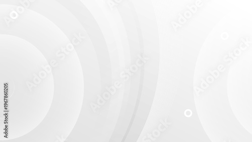 Minimalist white grey background with soft layered circles and thin lines