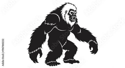 Bigfoot Silhouette Illustration - Mysterious Forest Creature