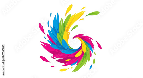 Colorful Abstract Swirl Bursting With Energy