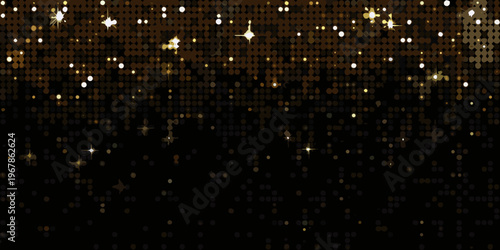 Abstract background featuring a dense arrangement of glittering golden stars