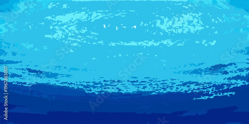 Abstract blue background with textured gradients and a blurred horizon