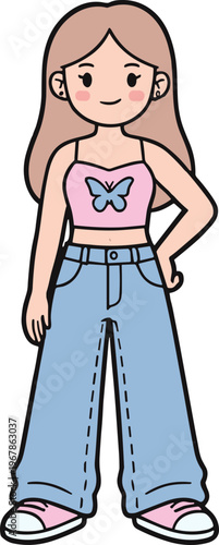 Cute Women Poses Illustration