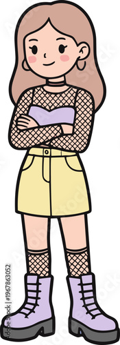 Cute Women Poses Illustration