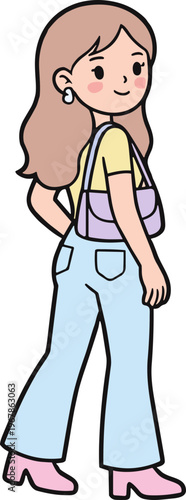 Cute Women Poses Illustration