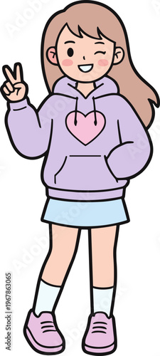 Cute Women Poses Illustration