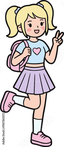 Cute Women Poses Illustration