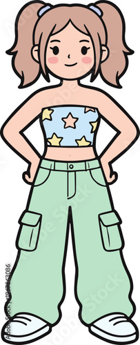 Cute Women Poses Illustration