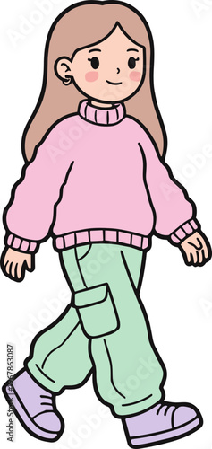 Cute Women Poses Illustration