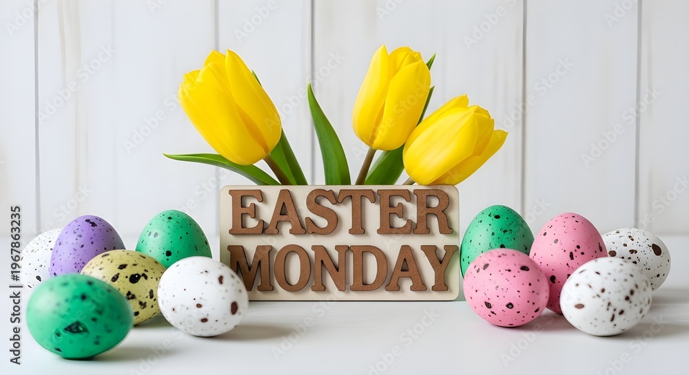 Fototapeta premium Colorful model of a boat with trees and flags on deck