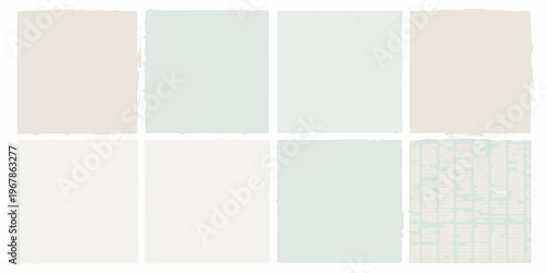 A grid of nine pastel colored rectangular swatches some with texture