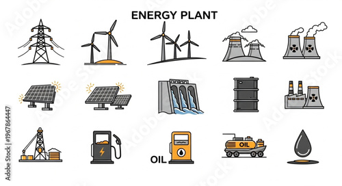 Diverse Energy Sources - Powering the Future with Renewable and Traditional Methods.