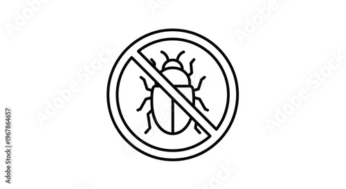 No bug allowed sign icon.