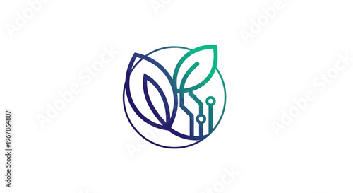Konstfotografi Abstract green nature design with leaves, tree and floral elements in an eco sty
