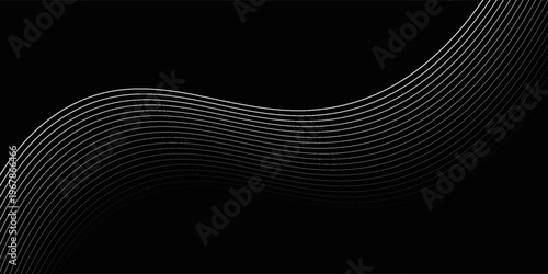 The black background features thin, curved lines in gold and white that run horizontally, giving the image a luxurious and slightly moving look. This piece feels elegant and easy on the