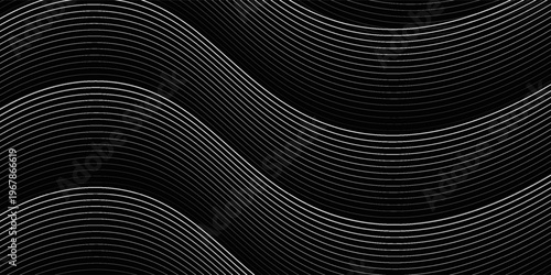 The black background features thin, curved lines in gold and white that run horizontally, giving the image a luxurious and slightly moving look. This piece feels elegant and easy on the