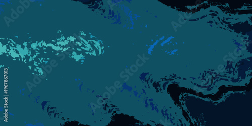 Abstract aerial view of blue and teal swirling water patterns