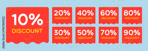 Vector Discount Sticker Label Set