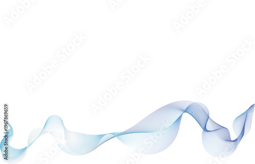 Abstract Blue Flowing Wave Lines Clean Digital Technology Background