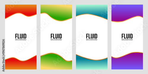 Abstract Fluid Wave Background Colorful Gradient Modern Design