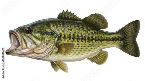 Largemouth bass portrait a detailed view of a freshwater predator