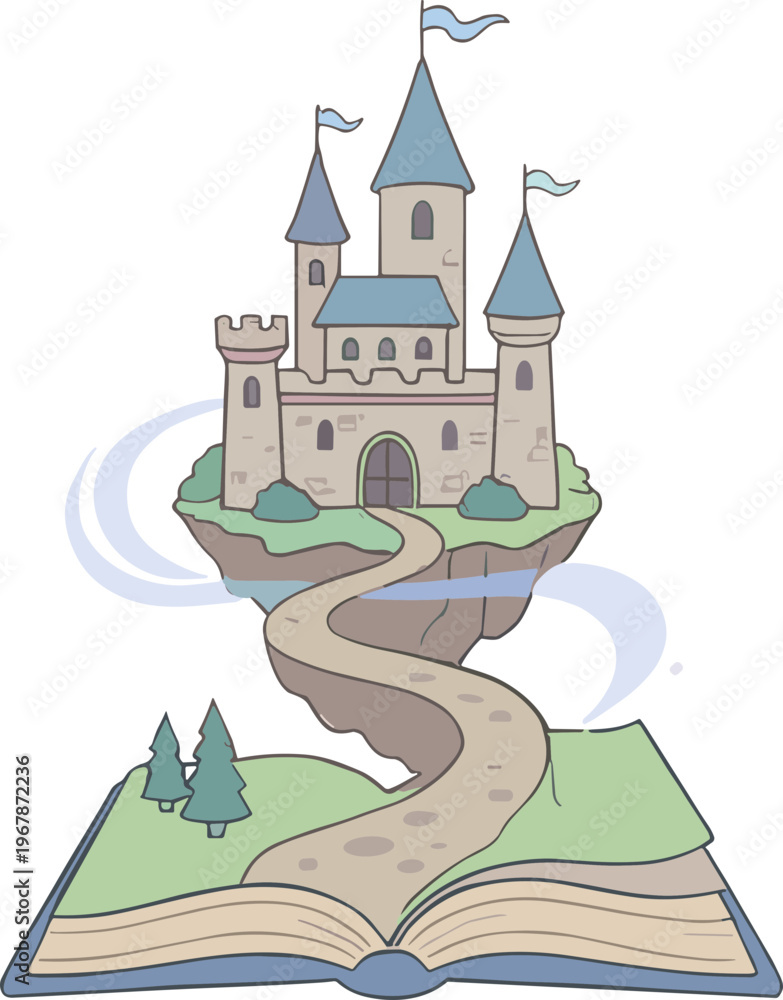 Fototapeta premium Fantasy Open Book illustration