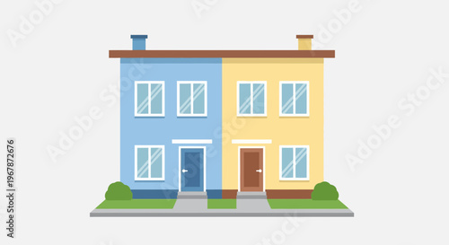 Foto Modern Duplex House Exterior Facade, Two Colors, Residential Property
