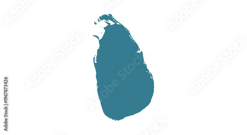 Sri Lanka map outline, isolated on white background, teal silhouette.