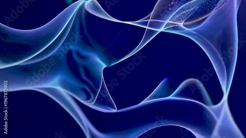 A creative looping video background featuring waves of glowing dots in a dark scene, forming a fluid, modern, and visually captivating abstract art effect.