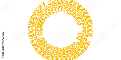 Vector set of tire tread marks black tire tracks and tire prints with grunge texture