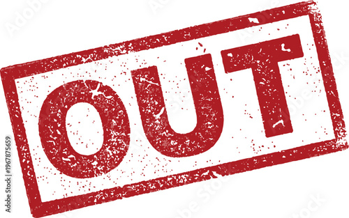 Out stamp text on white background and transparant