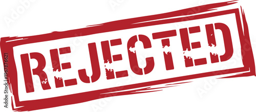 Bold red rejected stamp on white background red stamp