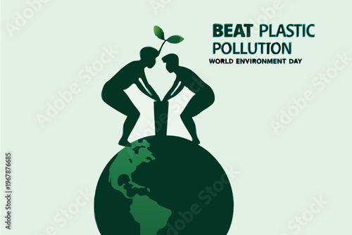 People nurturing a plant growing from the earth advocating for environmental action