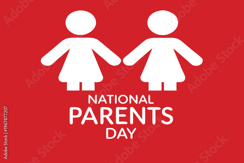 Simple illustration of two figures with national parents day text