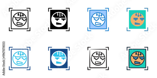 NFT artwork icons set multiple style collection. Editable stroke 
