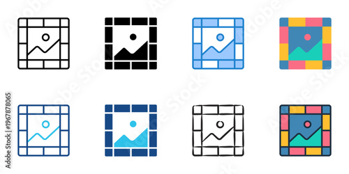NFT collection icons set multiple style collection. Editable stroke 
