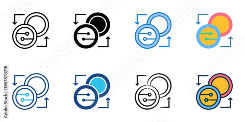 NFT trading icons set multiple style collection. Editable stroke 

