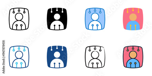 Profile picture NFT icons set multiple style collection. Editable stroke 

