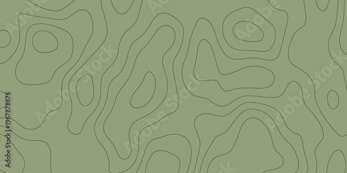 Olive green topographic map contour lines pattern background