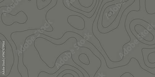 Topographic map contour lines pattern in olive green and dark grey