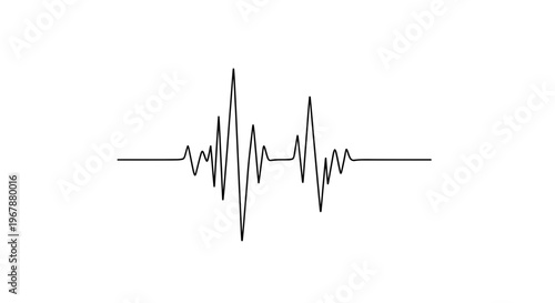 Sound Waveform Graphic: Abstract Audio Signal Line Art