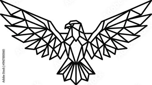 Geometric Eagle Head PNG | Minimalist Falcon Hawk Polygon Vector for Leadership and Freedom
