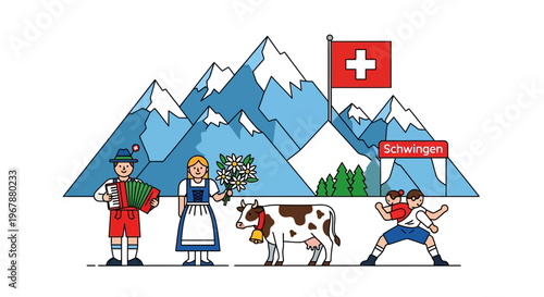 Swiss Alps Culture: Traditional Music, Folklore, Wrestling & Cow