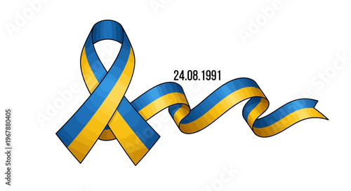 Ukrainian Independence Day Ribbon 24.08.1991