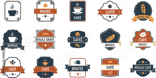 Coffee Roastery Badge Collection Featuring Vintage Roasting Machine, Fire Roast Elements, Beans and Artisan Cafe Emblems Retro Vector Illustration Set