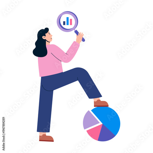 Flat style illustration representing performance review