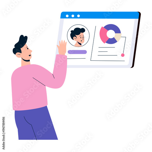 Flat style illustration representing user behavior