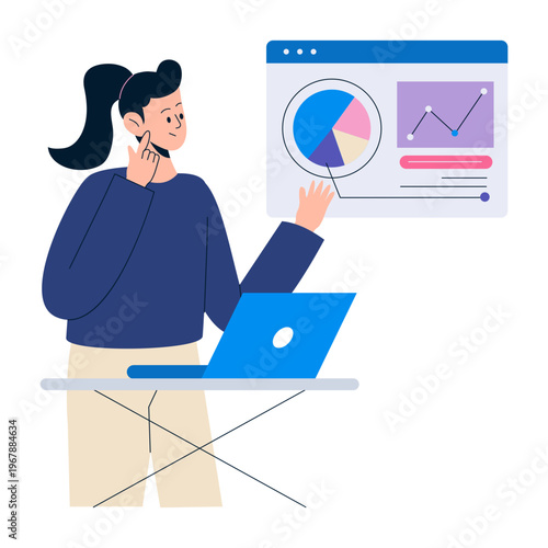 Flat style illustration representing data understanding