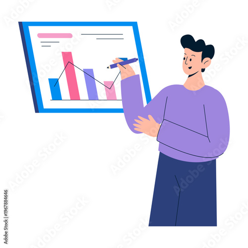 Flat style illustration representing profit chart