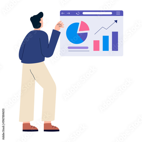 A flat style illustration depicting online reporting